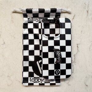Loopy Case Black and White Checkered Phone Case